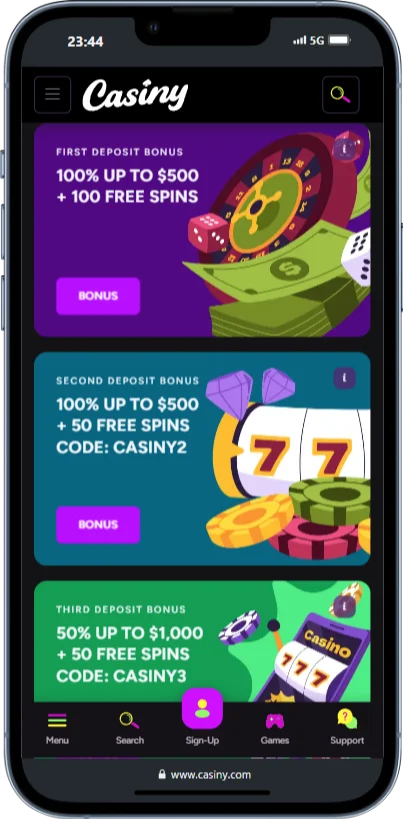 Casiny Mobile Bonuses