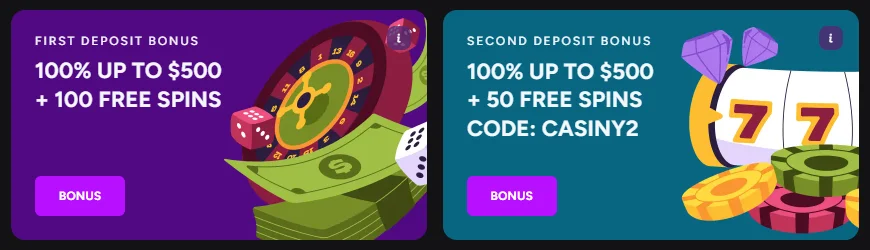 Casiny Sign Up Bonuses